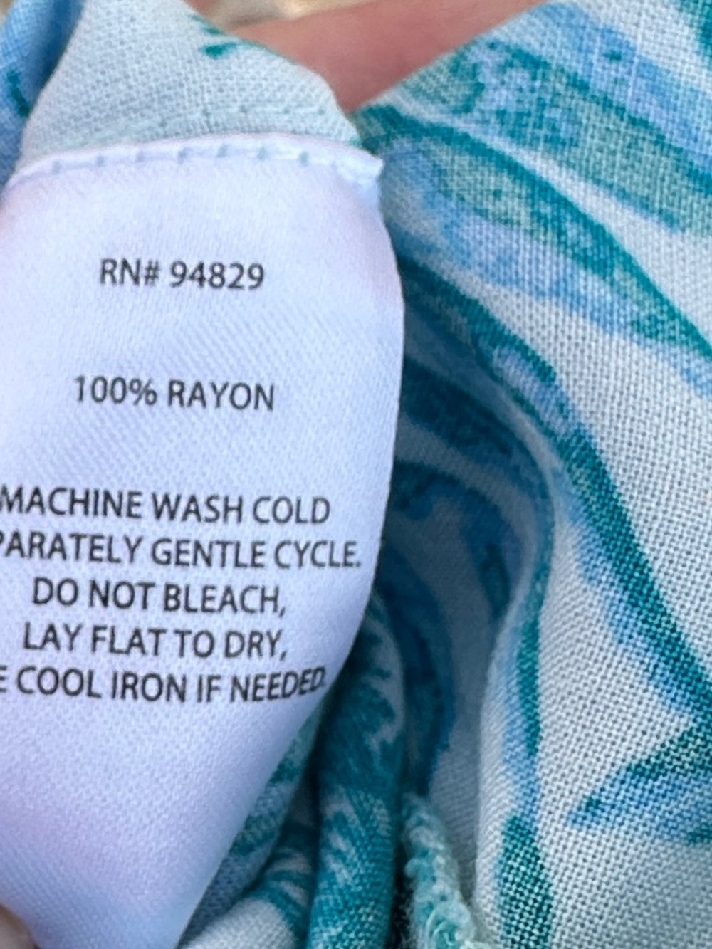Tropical Palm Print Romper Medium Teal Aqua Sleeveless Flowy - Picture 6 of 6
